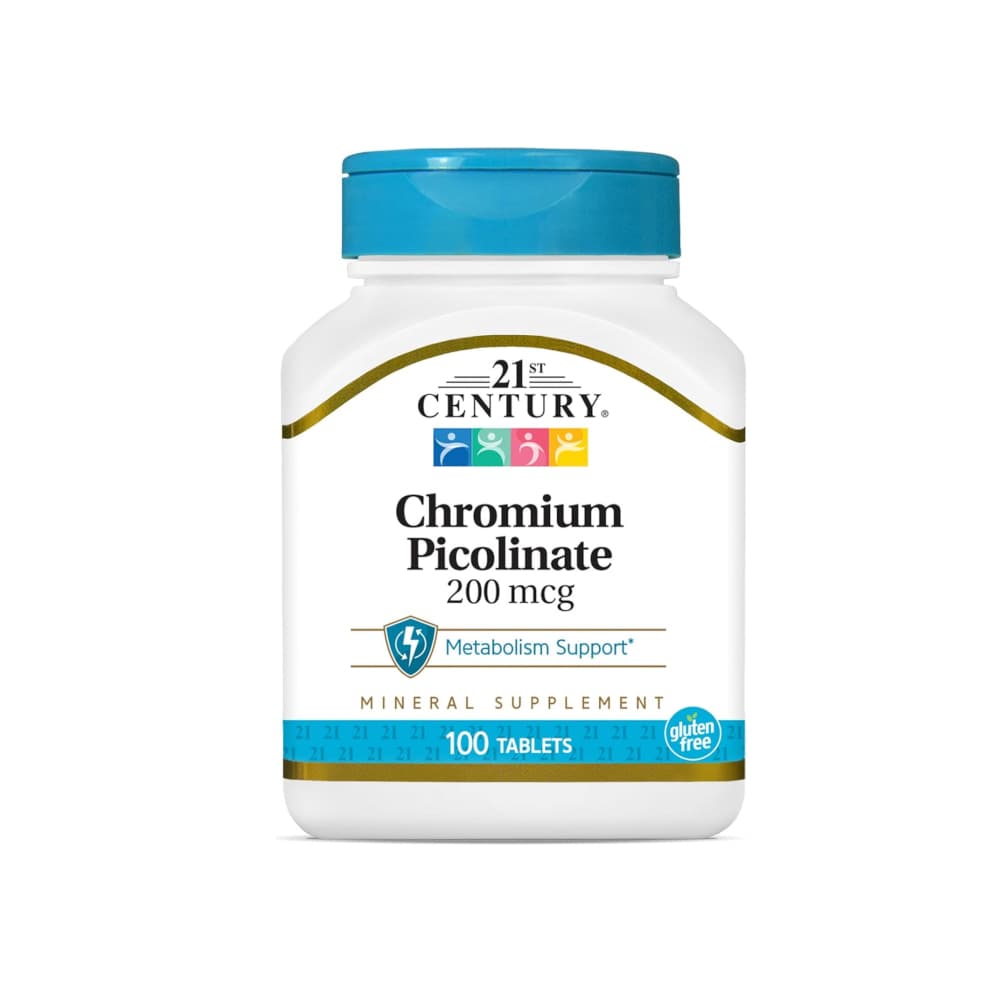 Picolinato de cromo 200 mcg 21st Century (100 tabletas) - Imagen 1