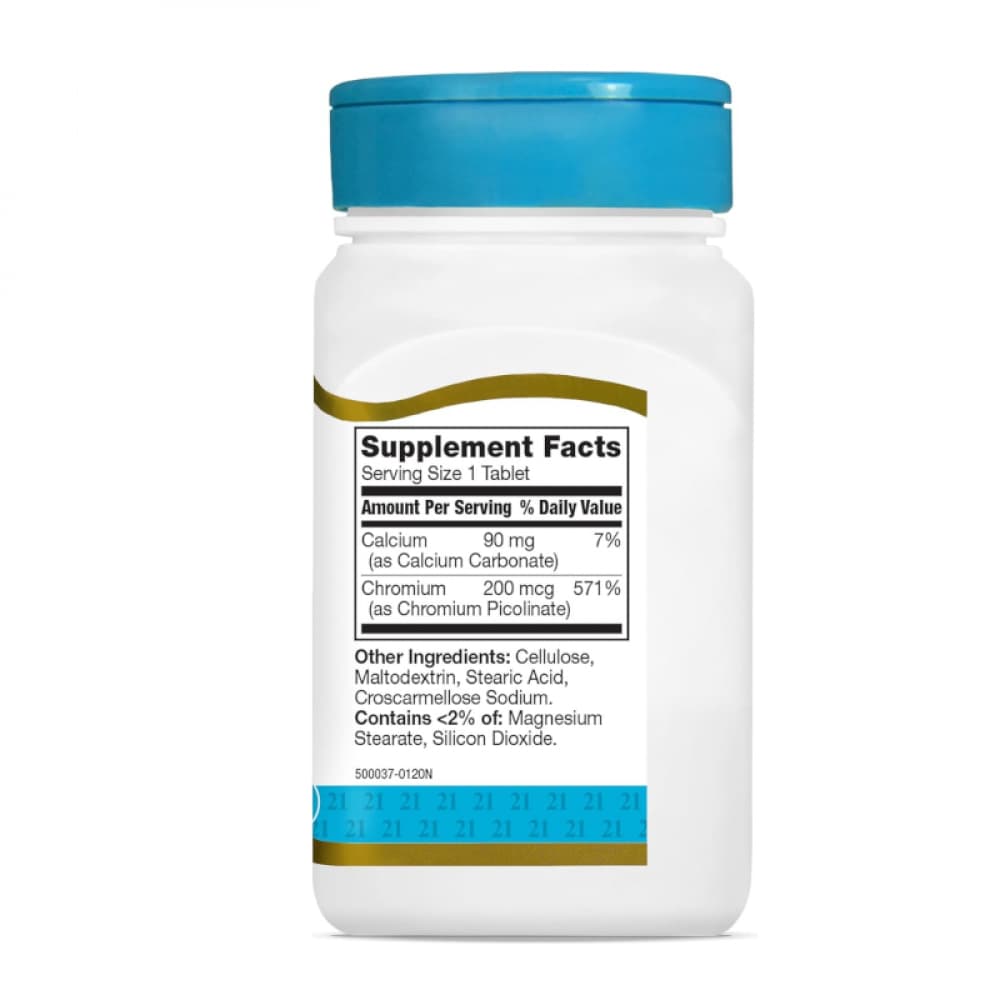 Picolinato de cromo 200 mcg 21st Century (100 tabletas) - Miniatura 2