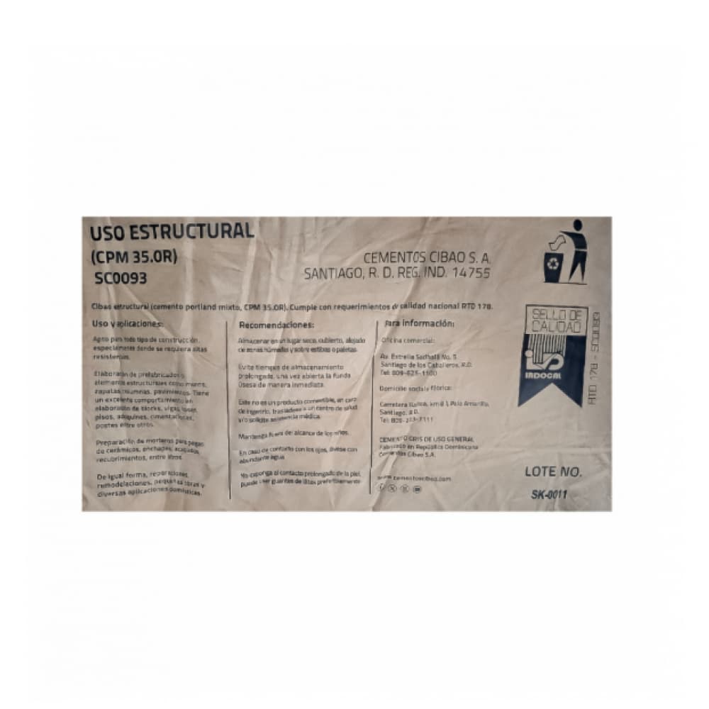 Cemento gris Cibao P350 (3 x 42.5 kg / 94 lb) - Miniatura 2