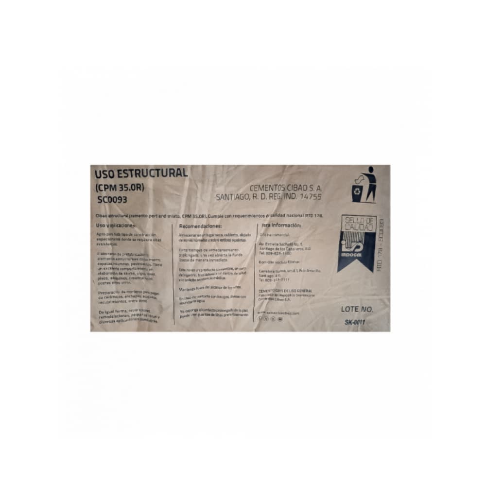 Cemento gris Cibao P350 (4 x 42.5 kg / 94 lb) - Miniatura 3