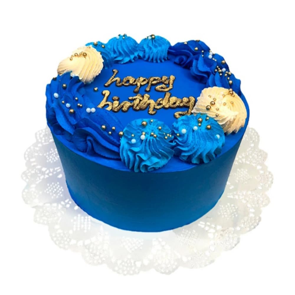 Cake de chocolate con nata color azul (10 personas) - Imagen 1