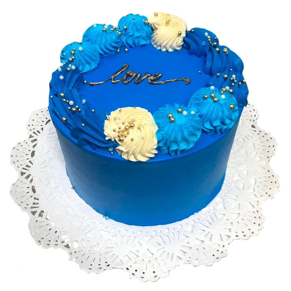 Cake de vainilla plus con nata azul (15 personas) - Imagen 1