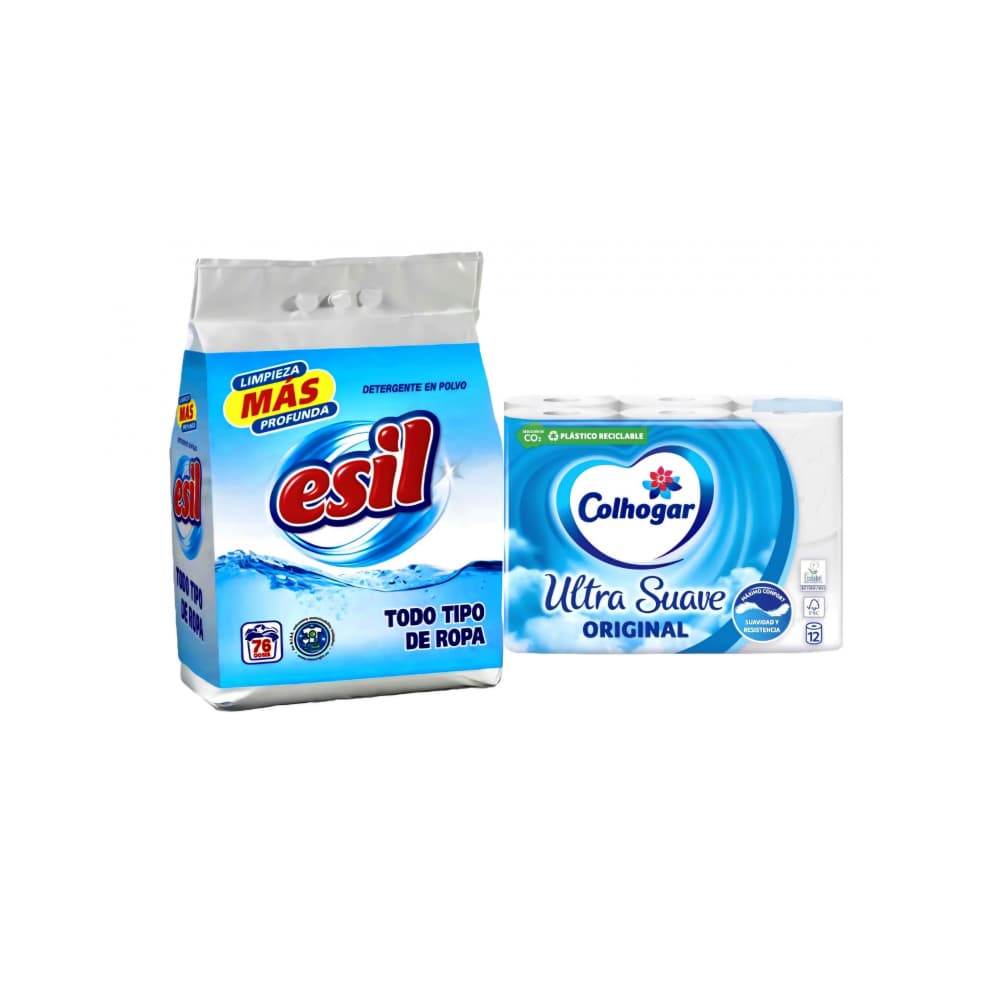 Papel sanitario Colhogar + Detergente en polvo Esil - Imagen 1