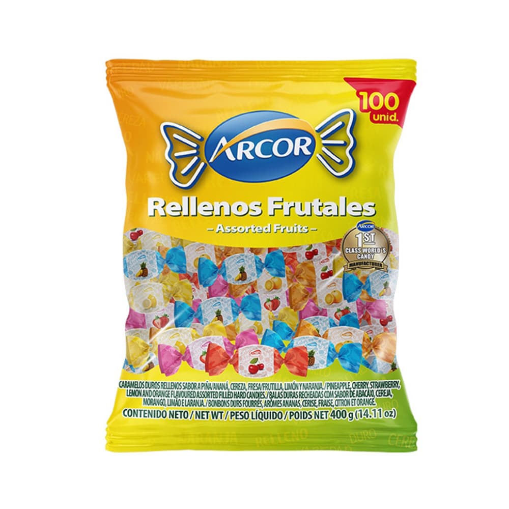 Caramelos duros rellenos frutales Arcor (400 g / 14.11 oz) - Imagen 1