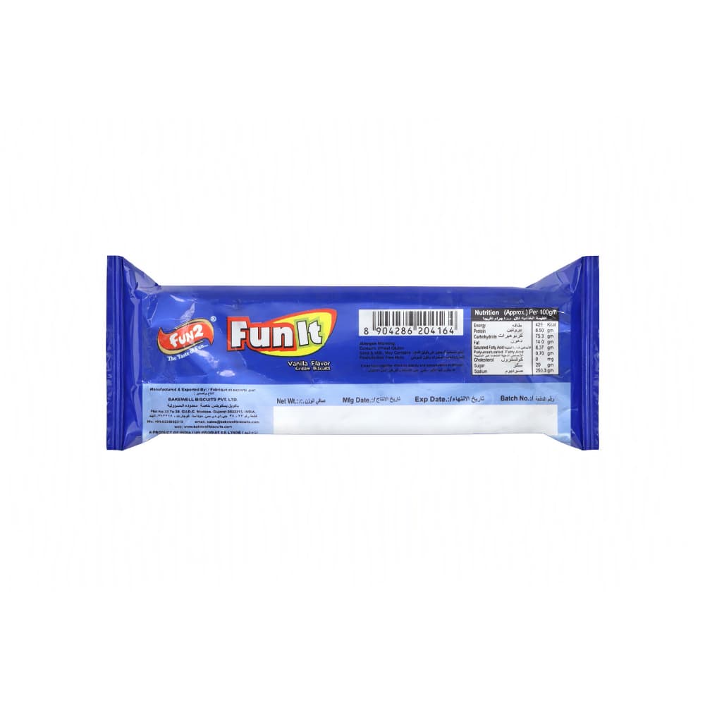 Galletas con crema sabor vainilla Fun It Fun2 (12 x 36 g / 1.27 oz) - Miniatura 3