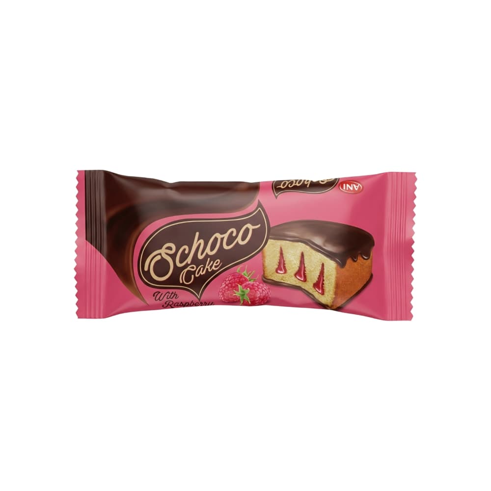 Cake Schoco relleno de frambuesa y cubierto de chocolate Ani (40 g / 1.41 oz) - Miniatura 1