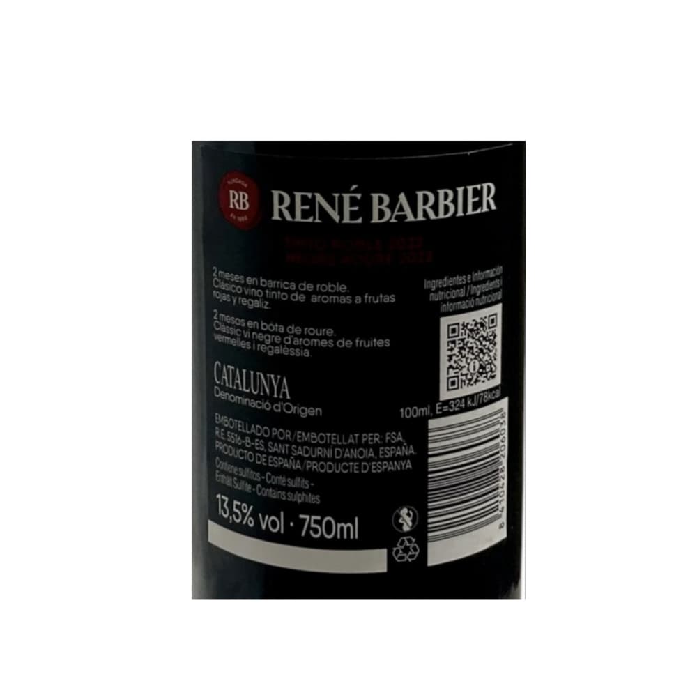 Vino tinto roble René Barbier (750 ml) - Miniatura 3
