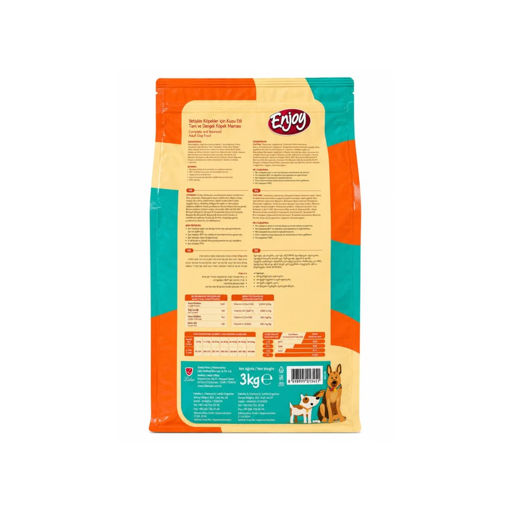 Alimento para perros adultos sabor cordero Enjoy (3 kg / 6.6 lb) - Miniatura 2