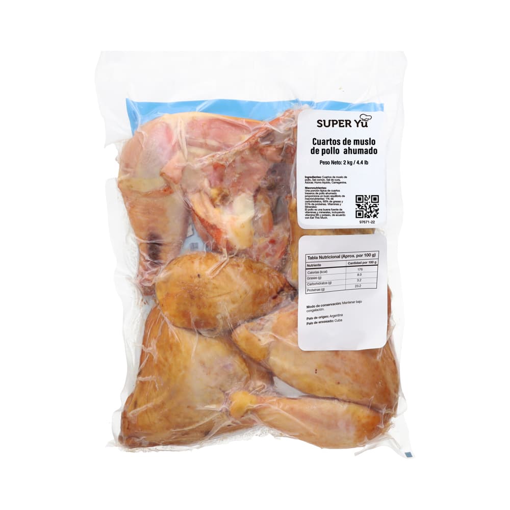 Cuartos de muslo de pollo ahumados Super Yu (2 kg / 4.4 lb) - Miniatura 2