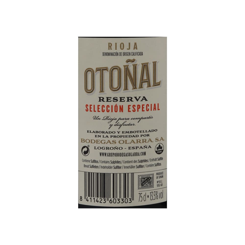 Vino tinto Reserva Otoñal (750 ml) - Miniatura 2