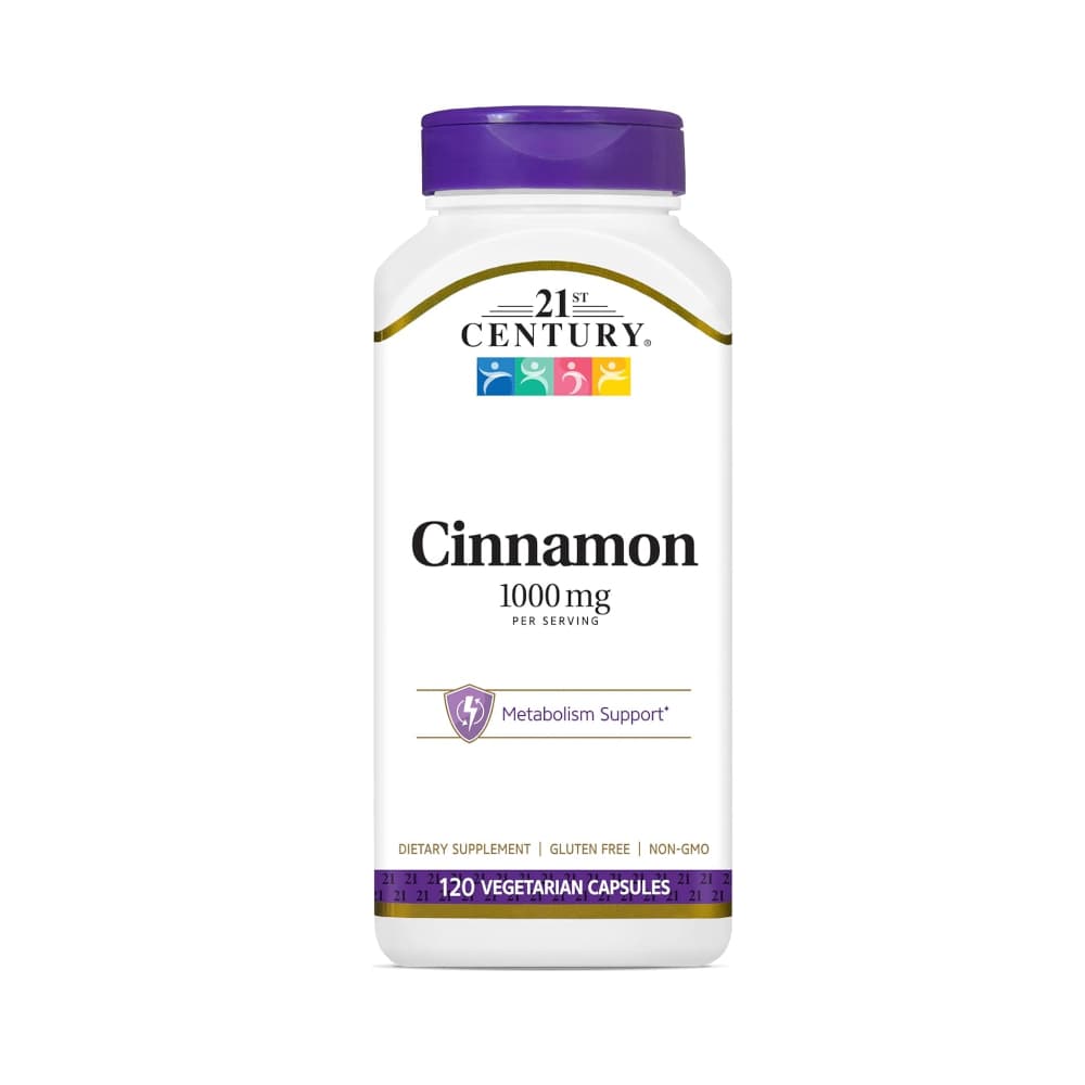 Suplemento dietético con canela 1000 mg 21st Century (120 cápsulas) - Imagen 1