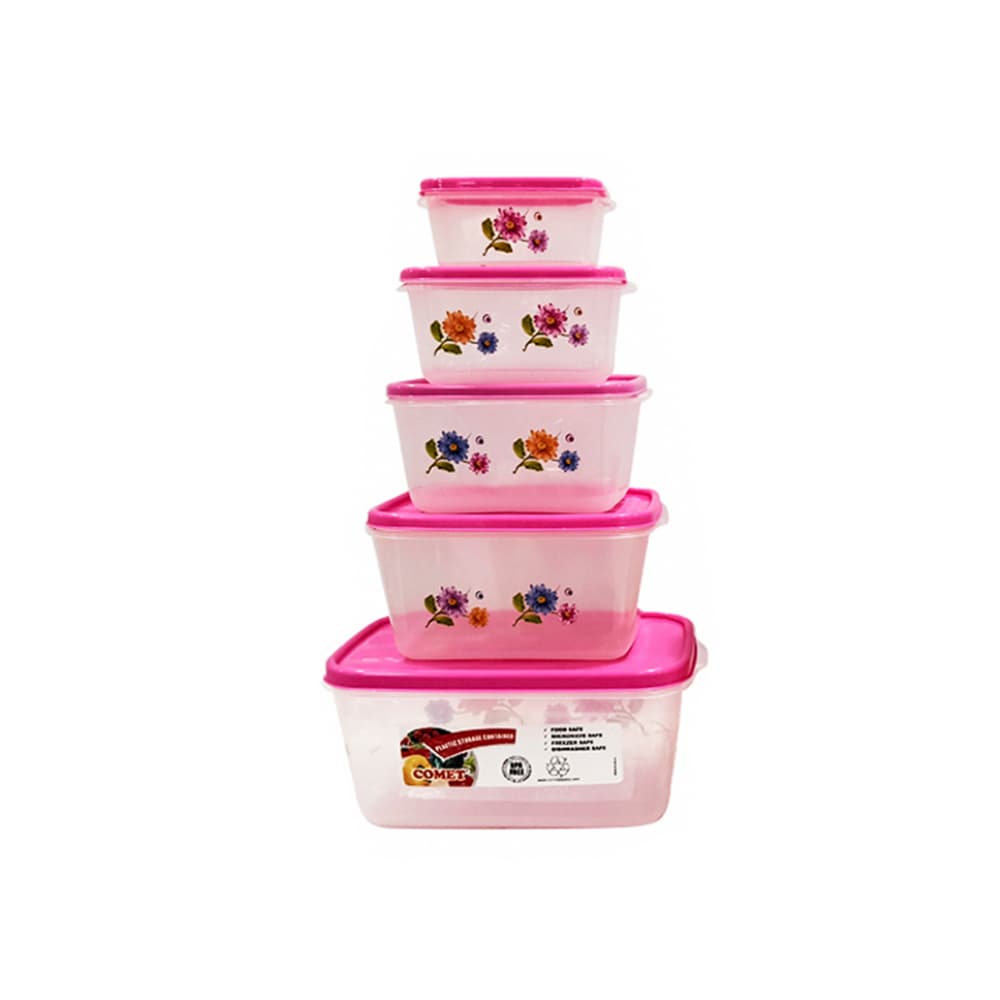 Pozuelos rectangulares - contenedores- con tapa de cierre a presión Comet (5 U) - Imagen 1