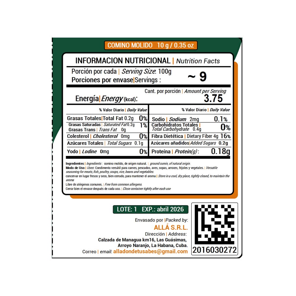 Comino molido ALLÁ (10 g) - Miniatura 4