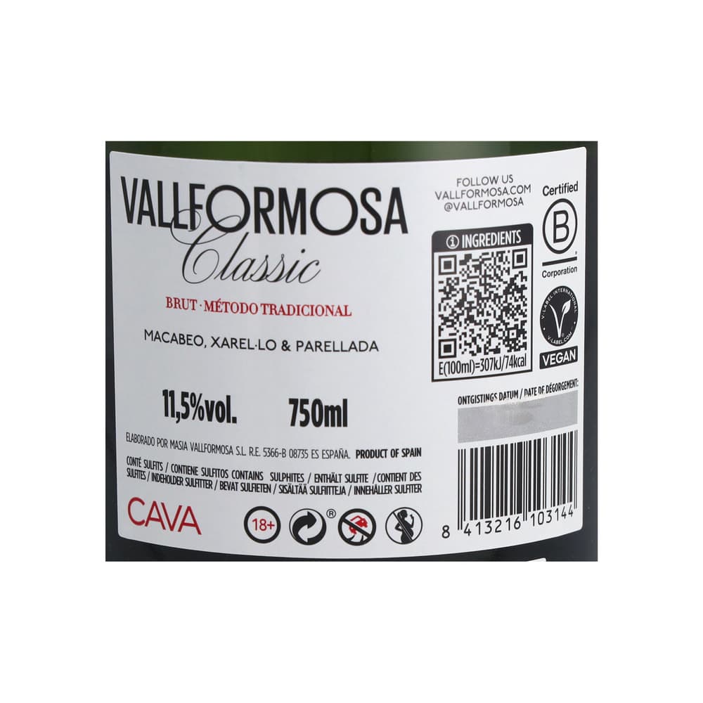 Cava Classic Brut Vallformosa (750 ml) - Miniatura 3