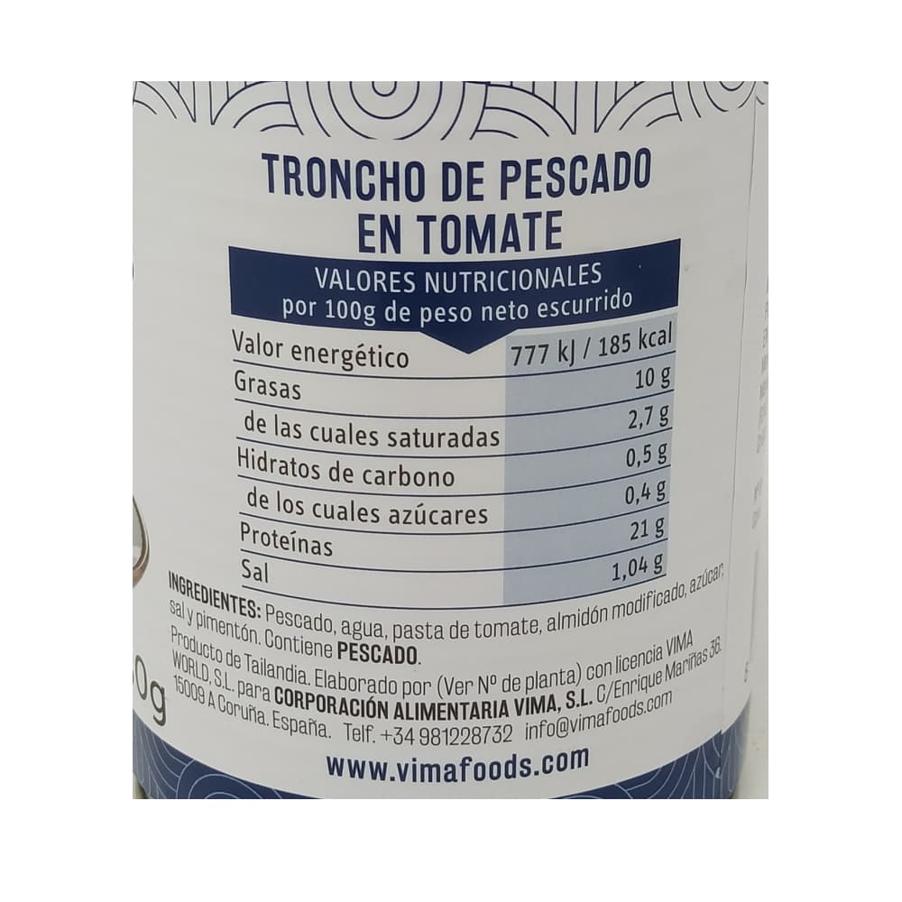 Troncho de pescado en tomate Vima Foods (425 g / 15 oz) - Miniatura 2