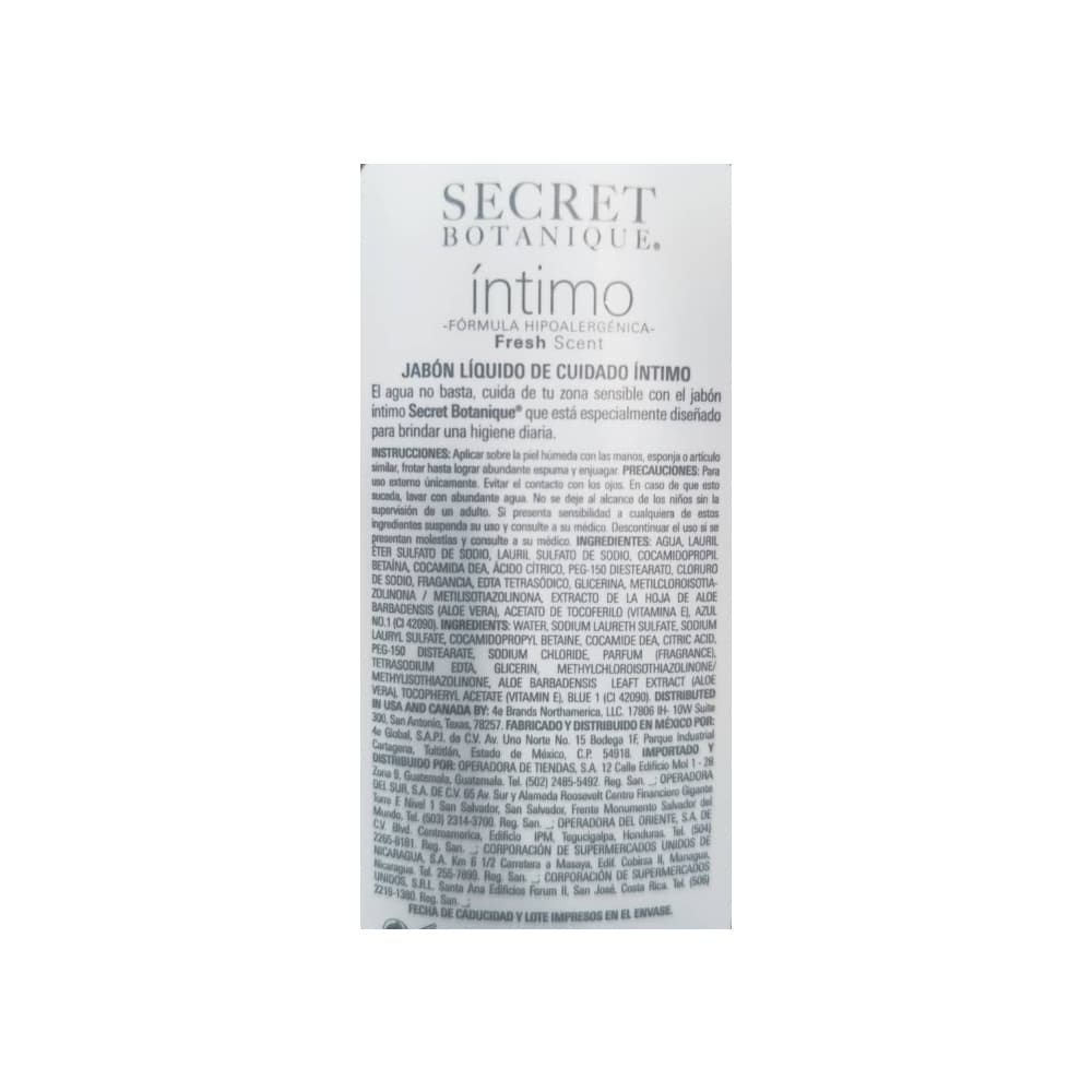 Jabón líquido íntimo esencia fresca Secret Botanique (230 ml) - Miniatura 3