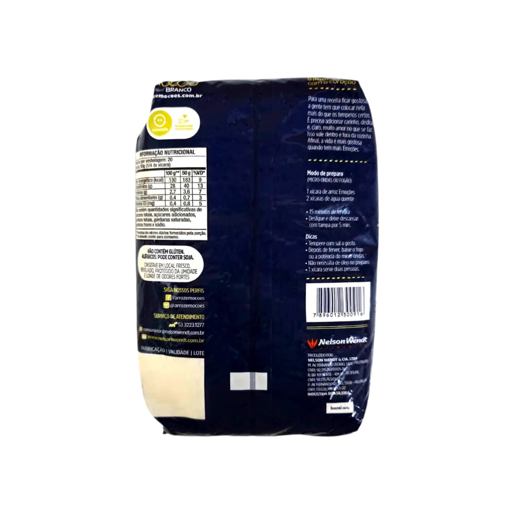 Arroz blanco grano largo Nelson Wendt Emocoes (10 x 1 kg / 2.2 lb) - Miniatura 2