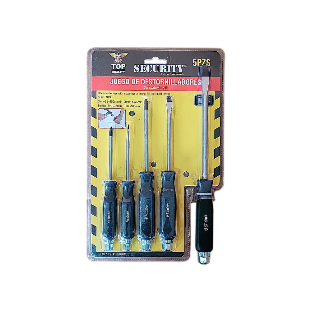 Juego de destornilladores de impacto Security (5 U) - Imagen 1