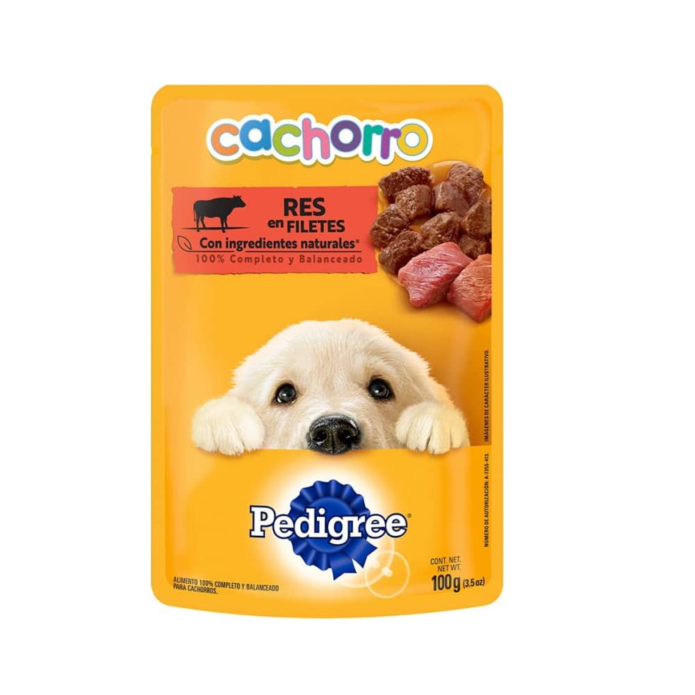 Alimento para perro cachorro de res en filetes Pedigree (100 g / 3.52 oz) - Miniatura 2