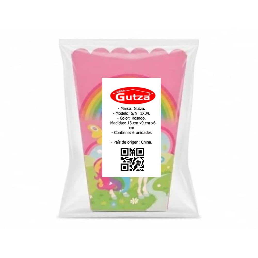 Envase para palomitas con diseño de unicornio Gutza (6 U) - Miniatura 3