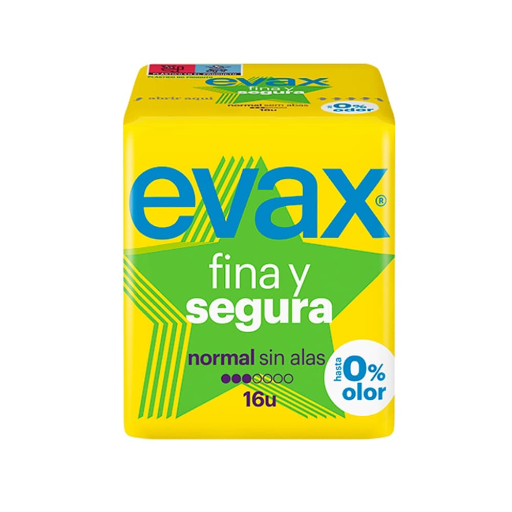 Compresas fina y segura normal sin alas Evax (16 U) - Imagen 1
