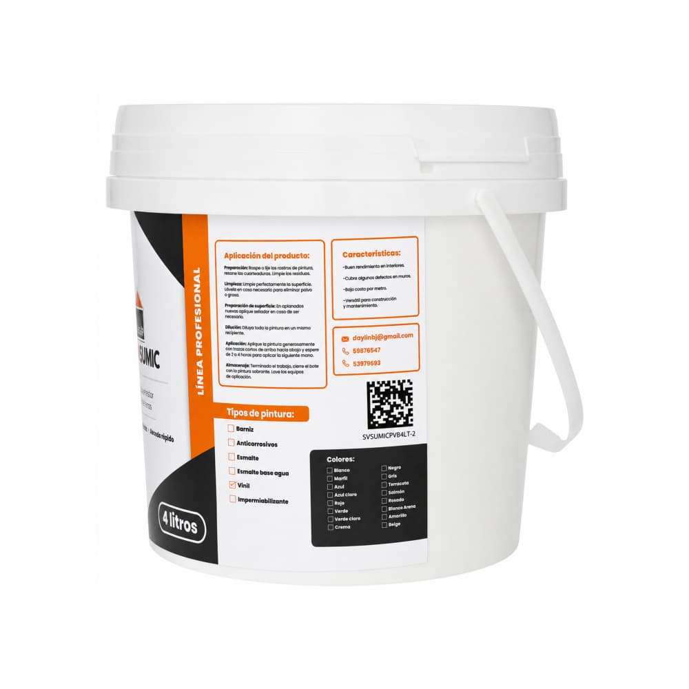 Pintura de vinil color blanco SERVISUMIC (4 L) - Miniatura 3