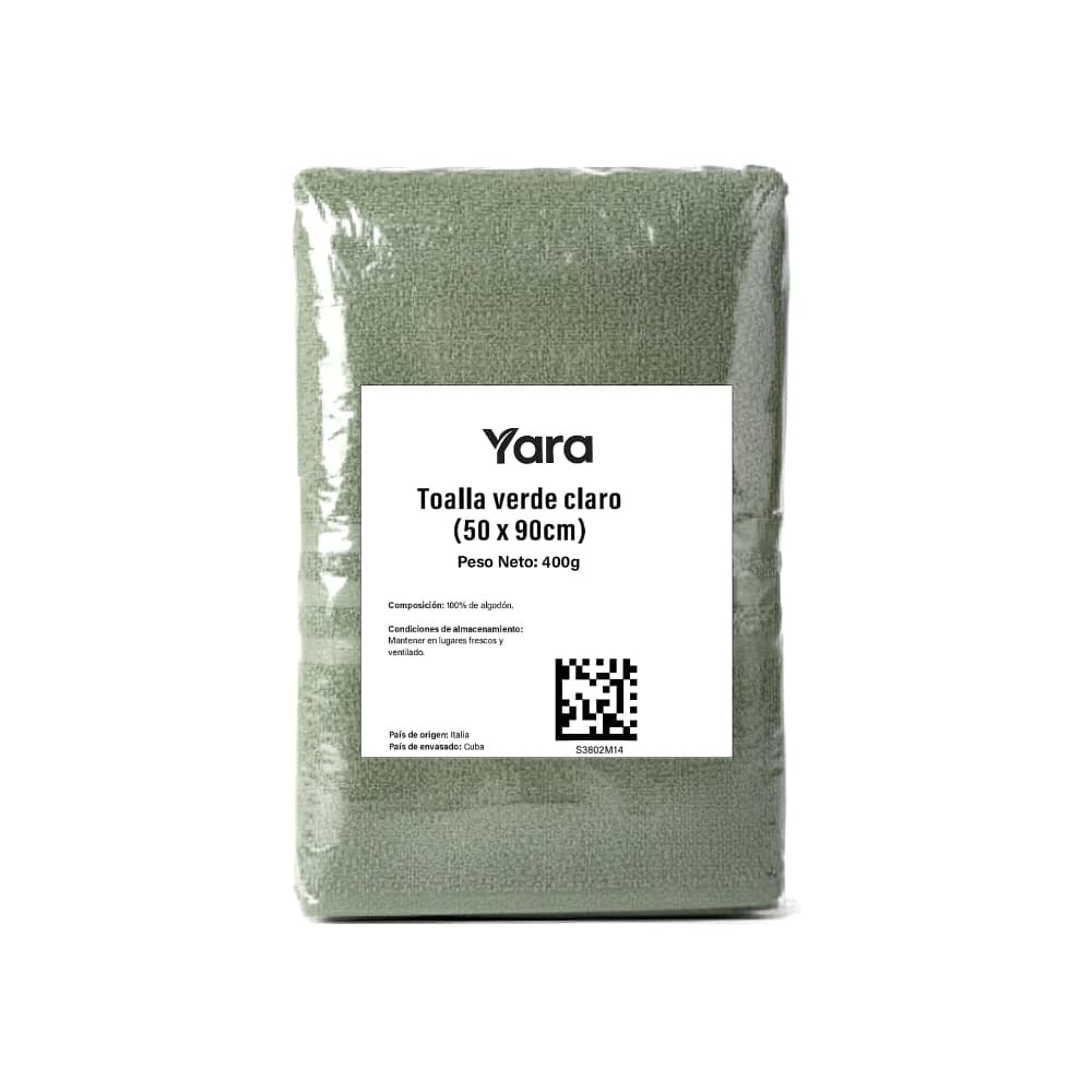 Toalla verde claro Yara (50 x 90 cm) - Imagen 1