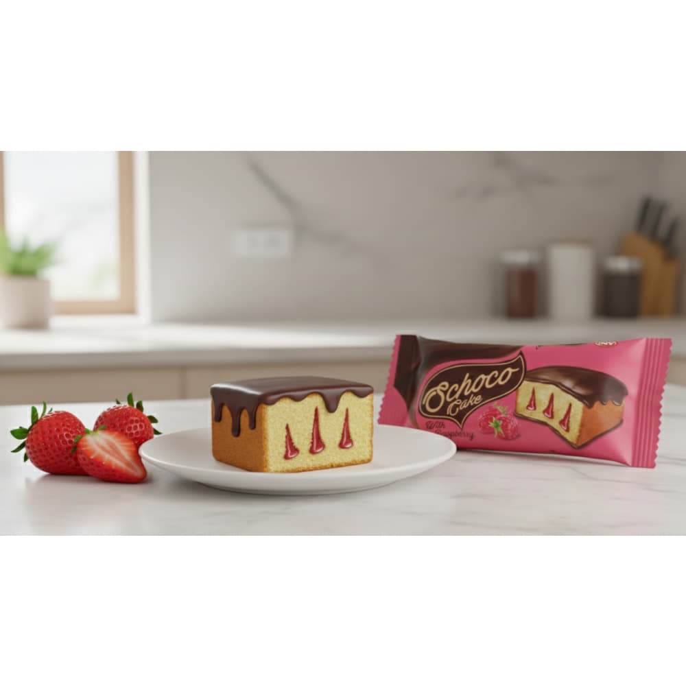 Cake Schoco relleno de frambuesa y cubierto de chocolate Ani (40 g / 1.41 oz) - Miniatura 4