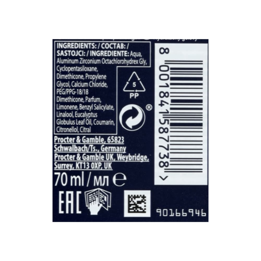 Desodorante antitranspirante de eucalipto para hombre Gillette (70 ml) - Miniatura 3