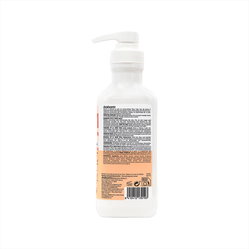 Leche corporal con vitamina E Babaria (500 ml) - Miniatura 2