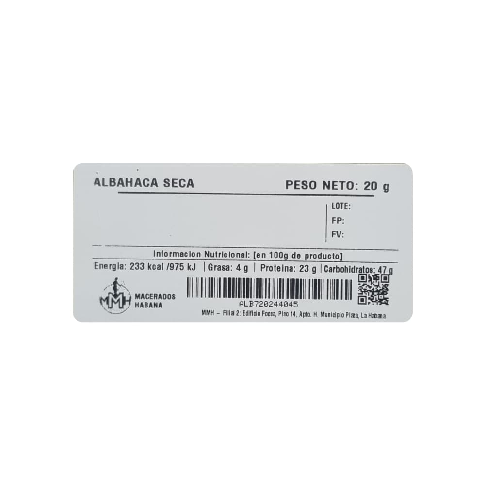 Albahaca seca Macerados Habana (20 g / 0.71 oz) - Miniatura 2
