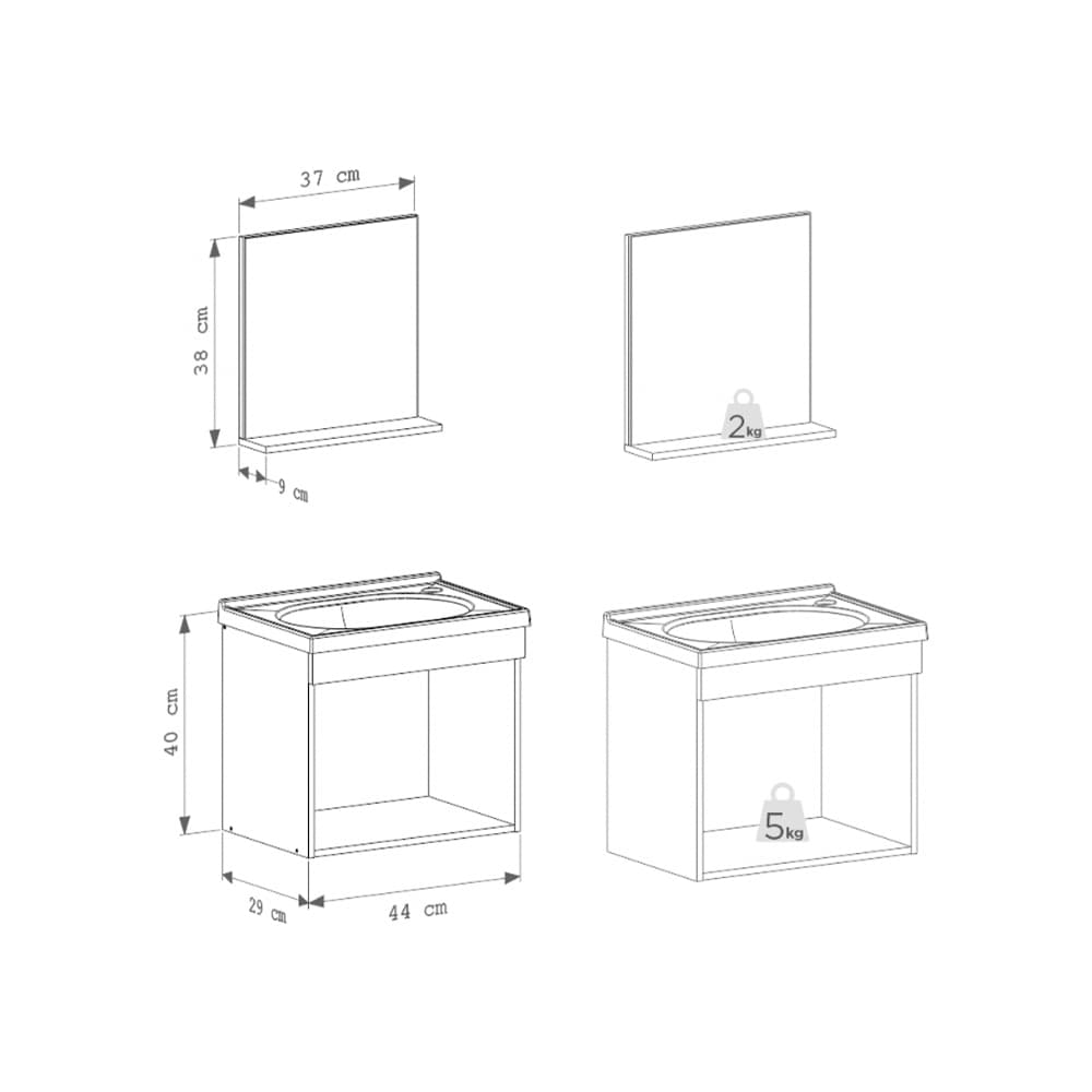 Mueble de baño blanco en madera Cozimax Ágata - Miniatura 3