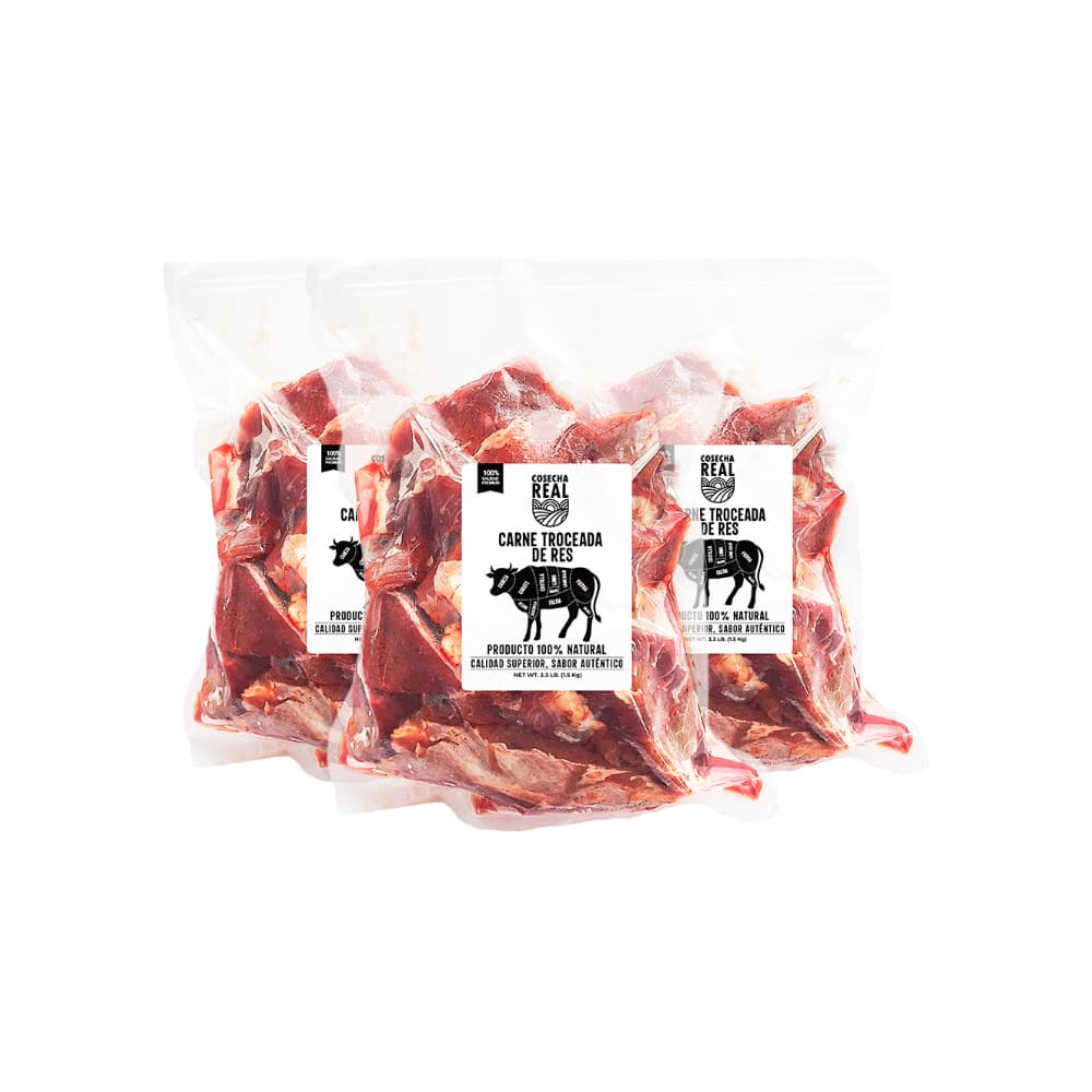 Carne troceada de res Cosecha Real (3 x 1.5 kg / 3.3 lb) - Imagen 1