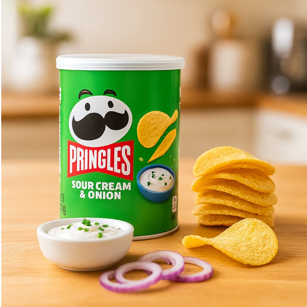 Papas sabor crema agria y cebolla Pringles (40 g / 1.41 oz) - Miniatura 4