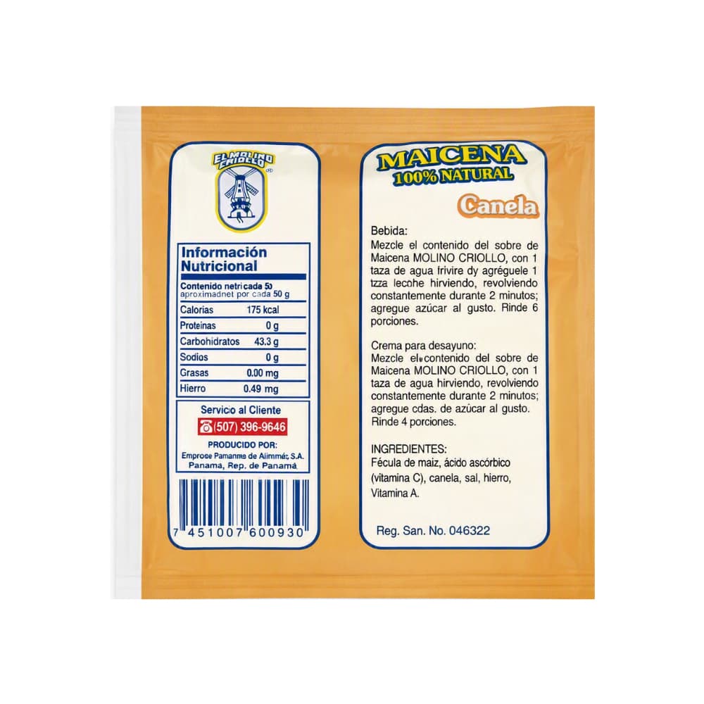 Maicena sabor canela El Molino Criollo (3 x 50 g / 1.76 oz) - Miniatura 3