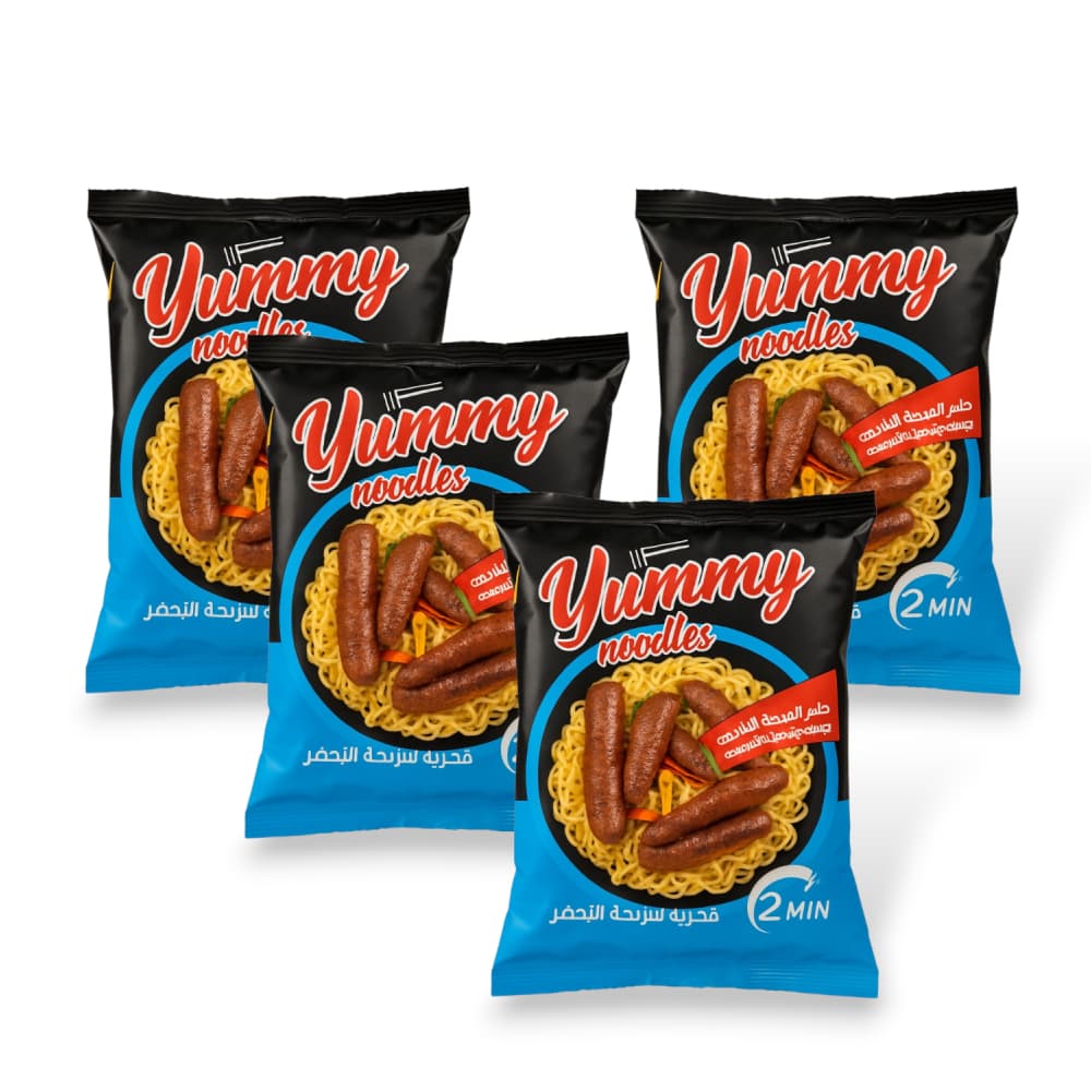 Sopa instantánea sabor a salchicha Yummy Noodles (4 x 70 g / 2.46 oz) - Imagen 1
