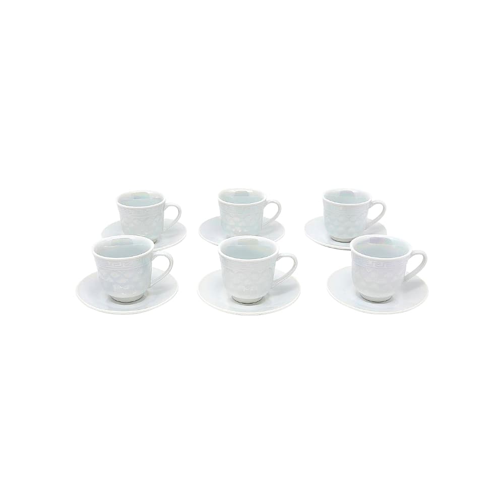Juego de tazas de café con platos de porcelana PDL LMC (6 U) - Imagen 1