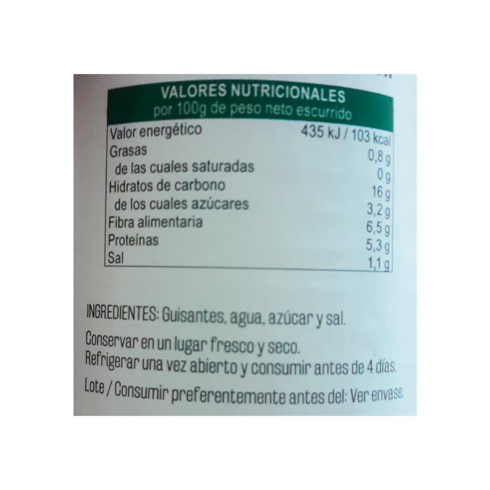 Guisantes al natural medianos Vima Foods (390 g / 13.76 oz) - Miniatura 3