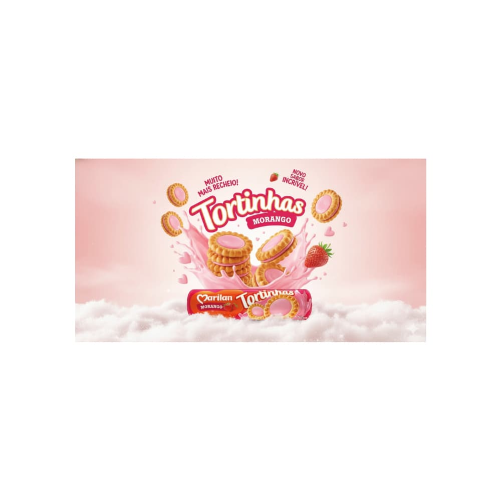 Galleta dulce con relleno sabor a fresa Tortinhas Marilan (6 x 140 g / 4.94 oz) - Miniatura 4