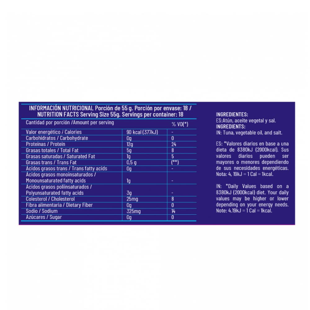 Atún en trozos en aceite vegetal Yeya (1 kg / 2.2 lb) - Miniatura 3
