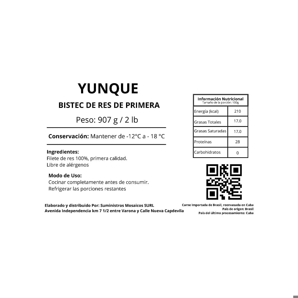 Bistec de res de primera Yunque (907 g / 2 lb) - Miniatura 3
