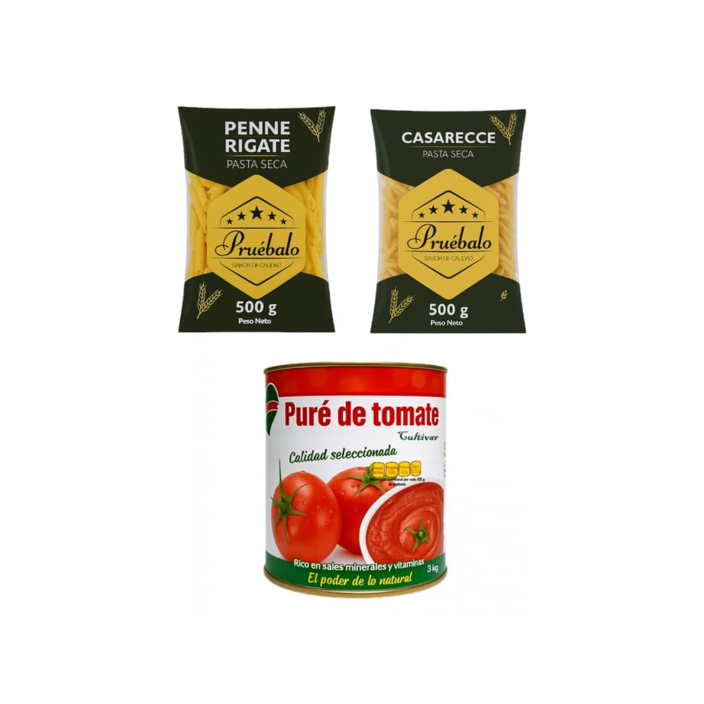 Puré de tomate +  Pastas cortas -Casarecce + Pastas cortas -Penne Rigate - Imagen 1