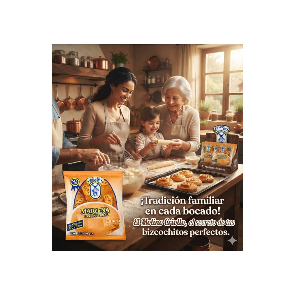 Maicena sabor canela El Molino Criollo (6 x 50 g / 1.76 oz) - Miniatura 4