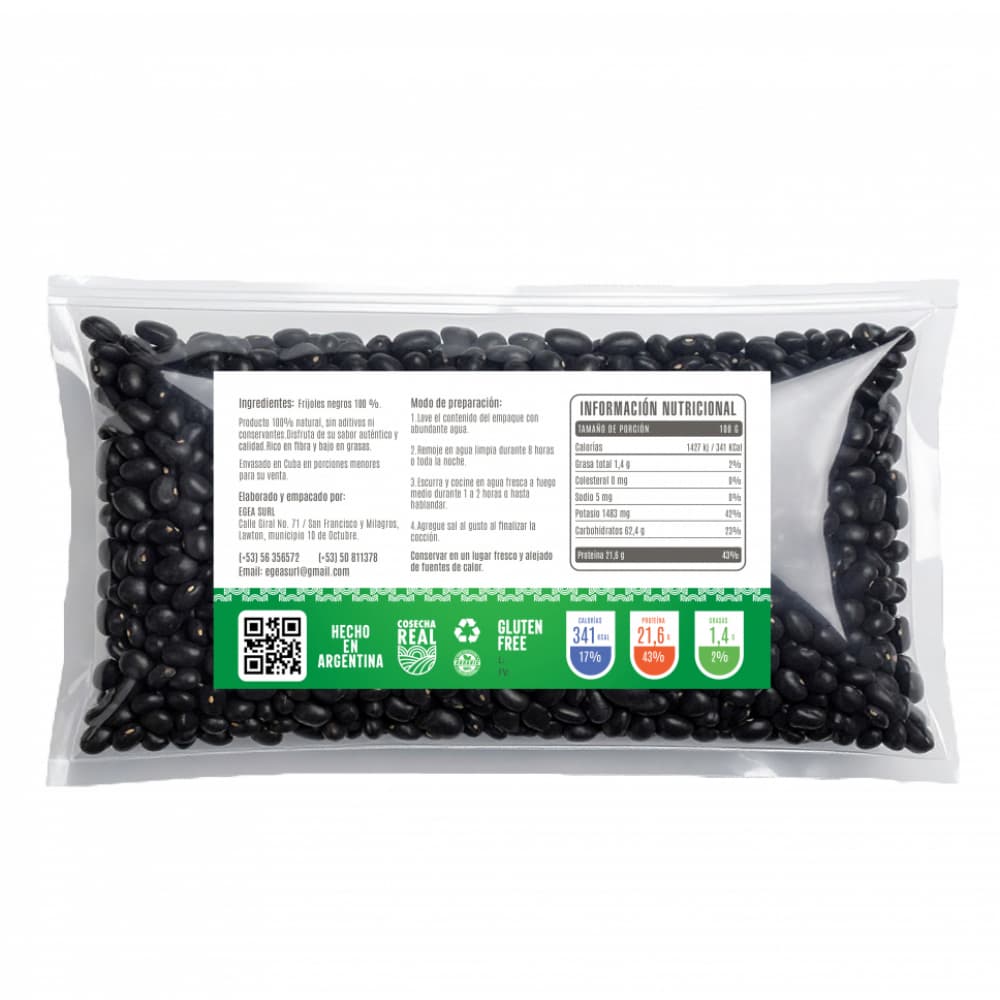 Frijoles negros Cosecha Real (5 x 500 g / 1.1 lb) - Miniatura 2