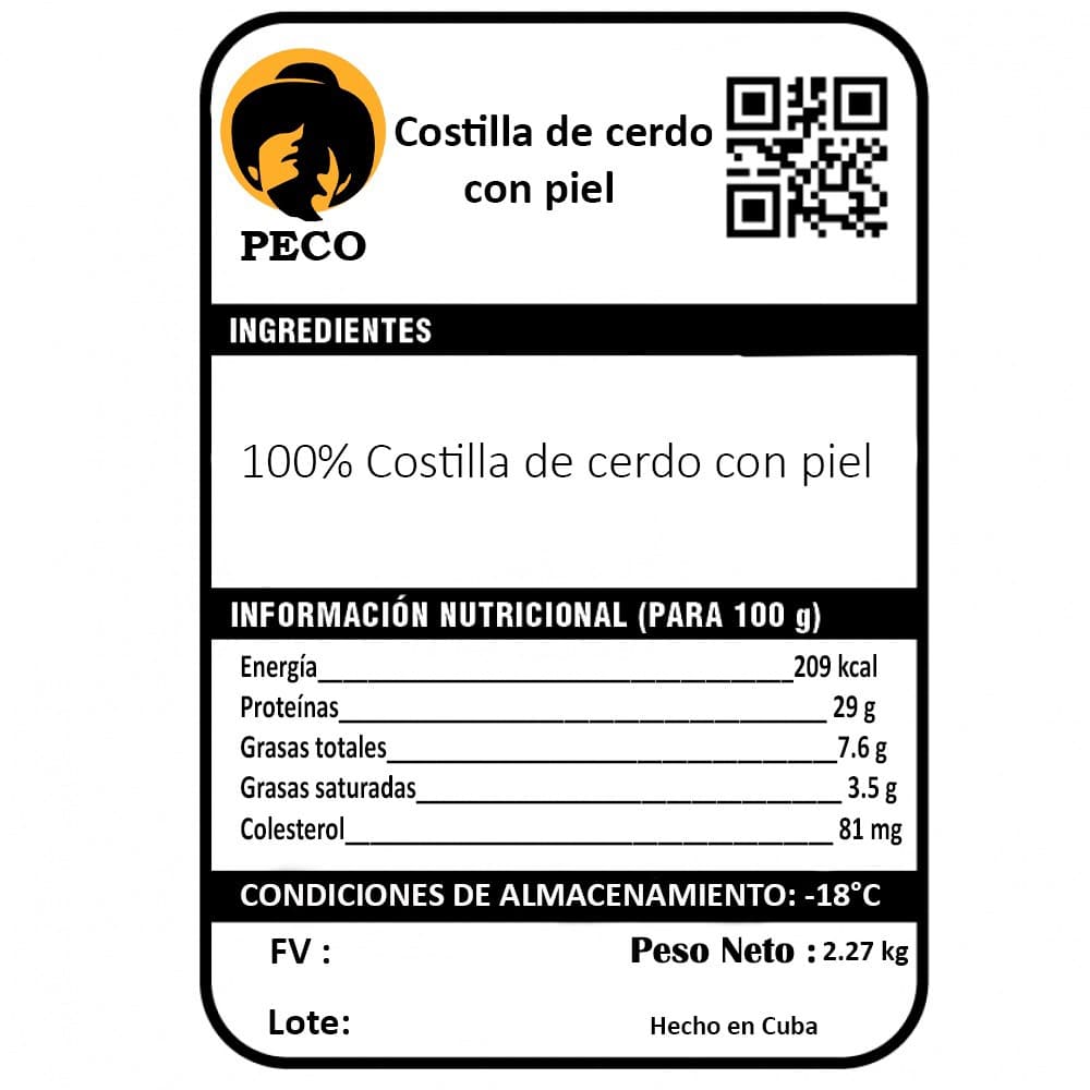 Costilla de cerdo con piel Peco (2.27 kg / 5 lb) - Miniatura 3