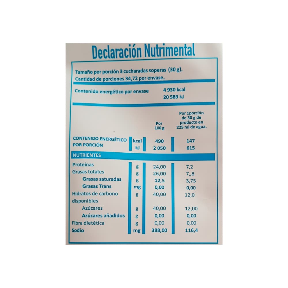 Leche entera en polvo Malibú (1 kg / 2.2 lb) - Miniatura 3