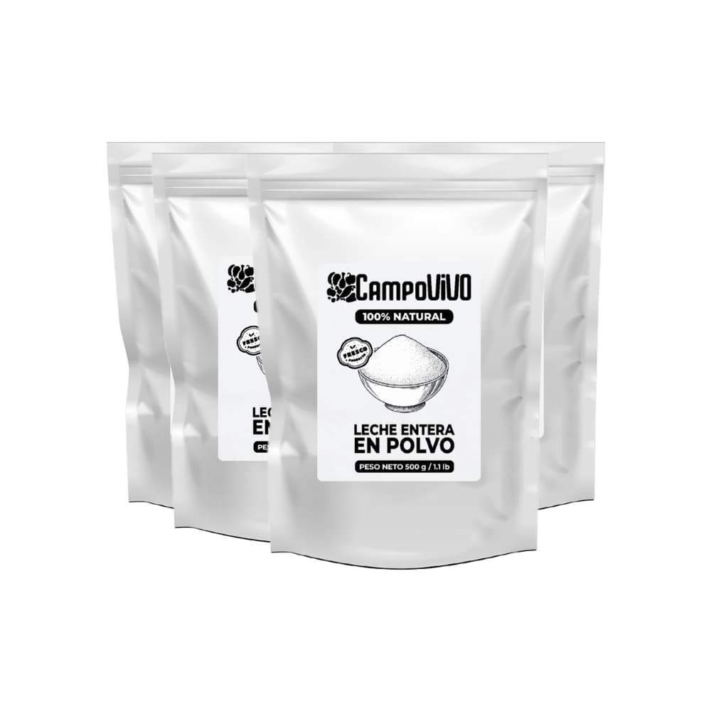 Leche entera en polvo Campo Vivo (4 x 500 g / 1.1 lb) - Miniatura 1