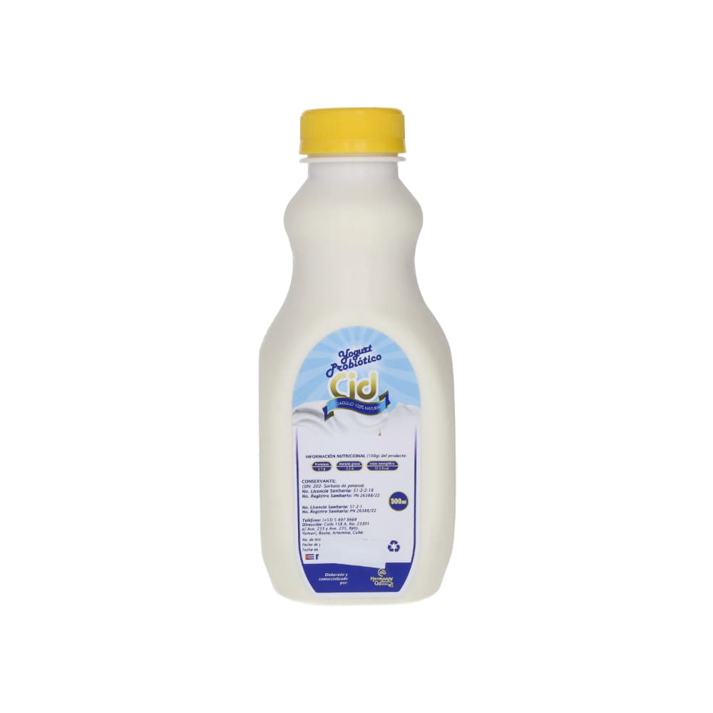 Yogurt probiótico de coágulo 100 % natural Cid (500 ml) - Miniatura 3