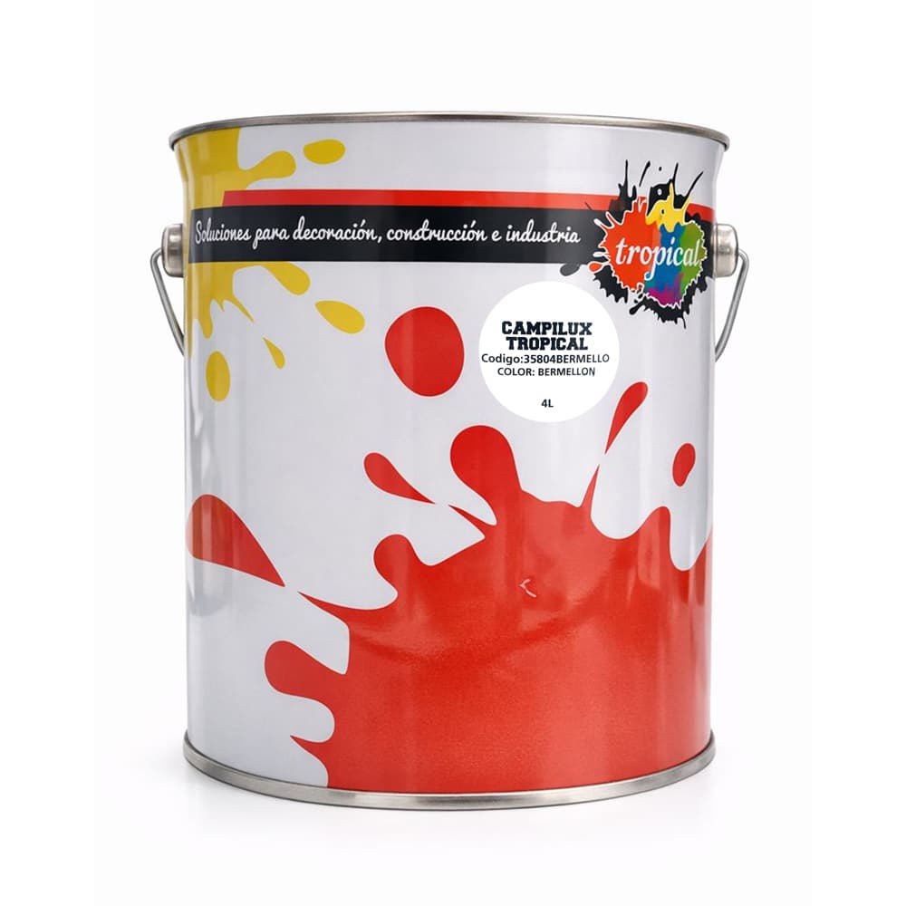 Pintura vinil interior y exterior color bermello Campilux Tropical (4 L) - Imagen 1