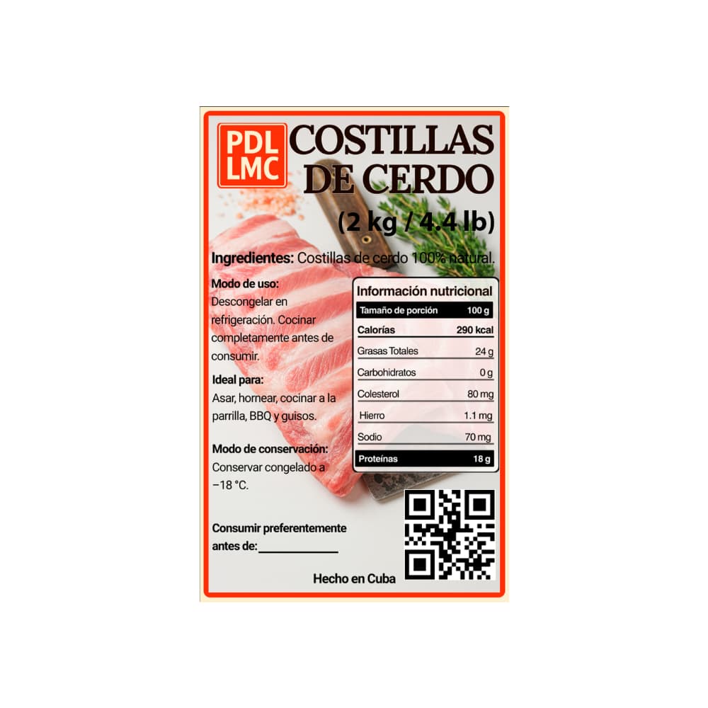 Costilla de cerdo PDL LMC (2 kg / 4.4 lb) - Miniatura 4
